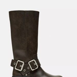 Zara buckled flat lug sole boots